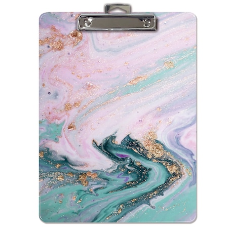 Fashion Clipboard, Marble Design, A4 Letter Size, 12.5in. X 9in. Wooden Clipboard, Low Profile Clip